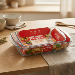 Pyrex Rectangular Glass Baking Dish Set 2 Pcs